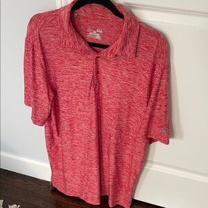 Under Armour Red Heather Golf Polo